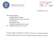 CONTRACTUL COLECTIV DE MUNCĂ LA NIVEL DE SECTOR BUGETAR SĂNĂTATE, pentru perioada 2019-2021 a fost înregistrat